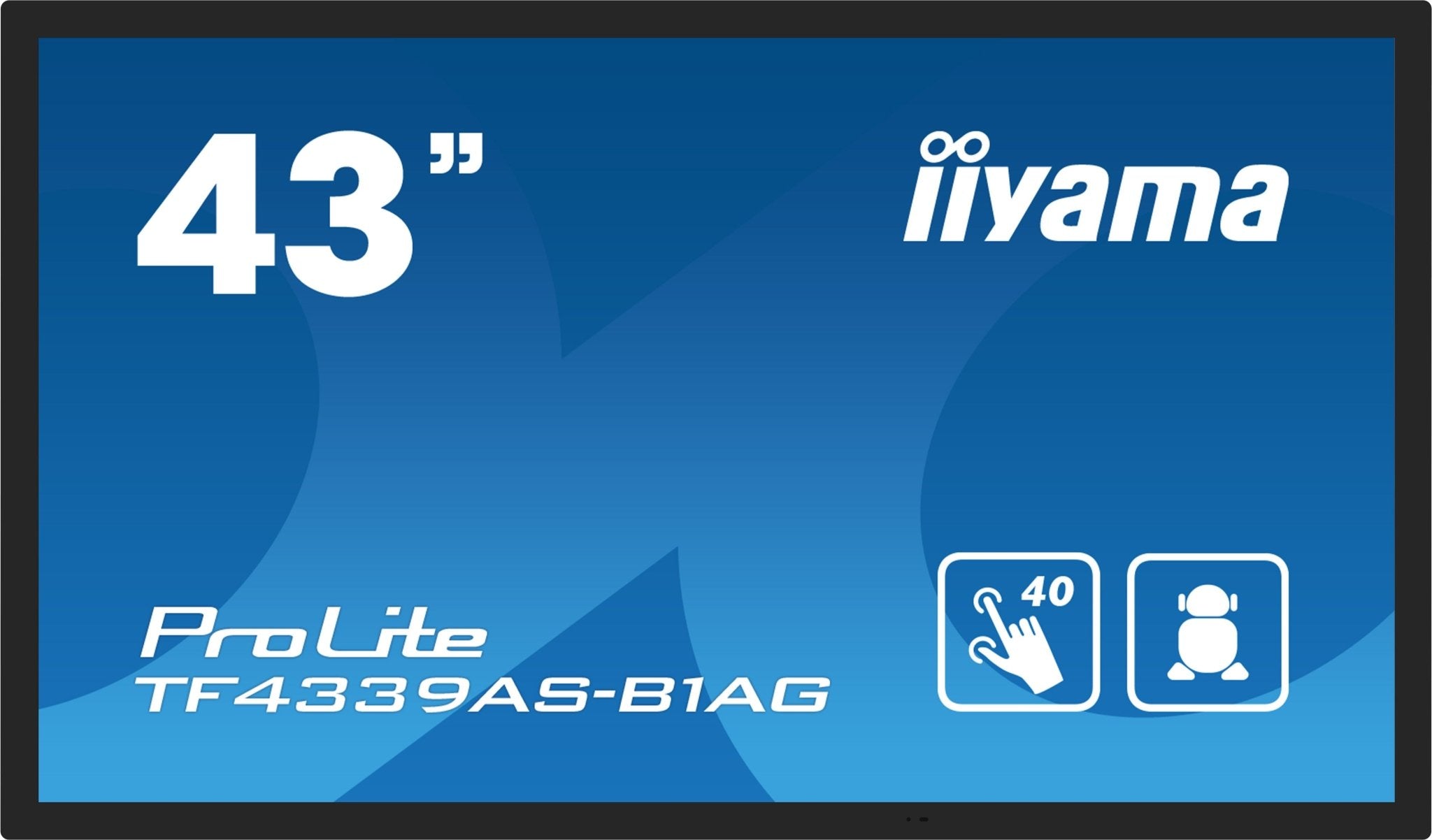 IIYAMA 43" gelijmde pcap anti-reflecterende rand zonder 40 TF4339AS-B1AG - Compridis