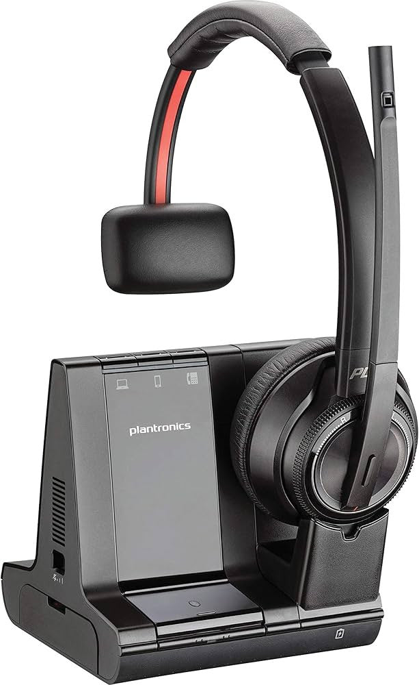 Poly W8210/A, UC Kopfhörer Kabellos Kopfband Büro/Callcenter Bluetooth Schwarz, Grau