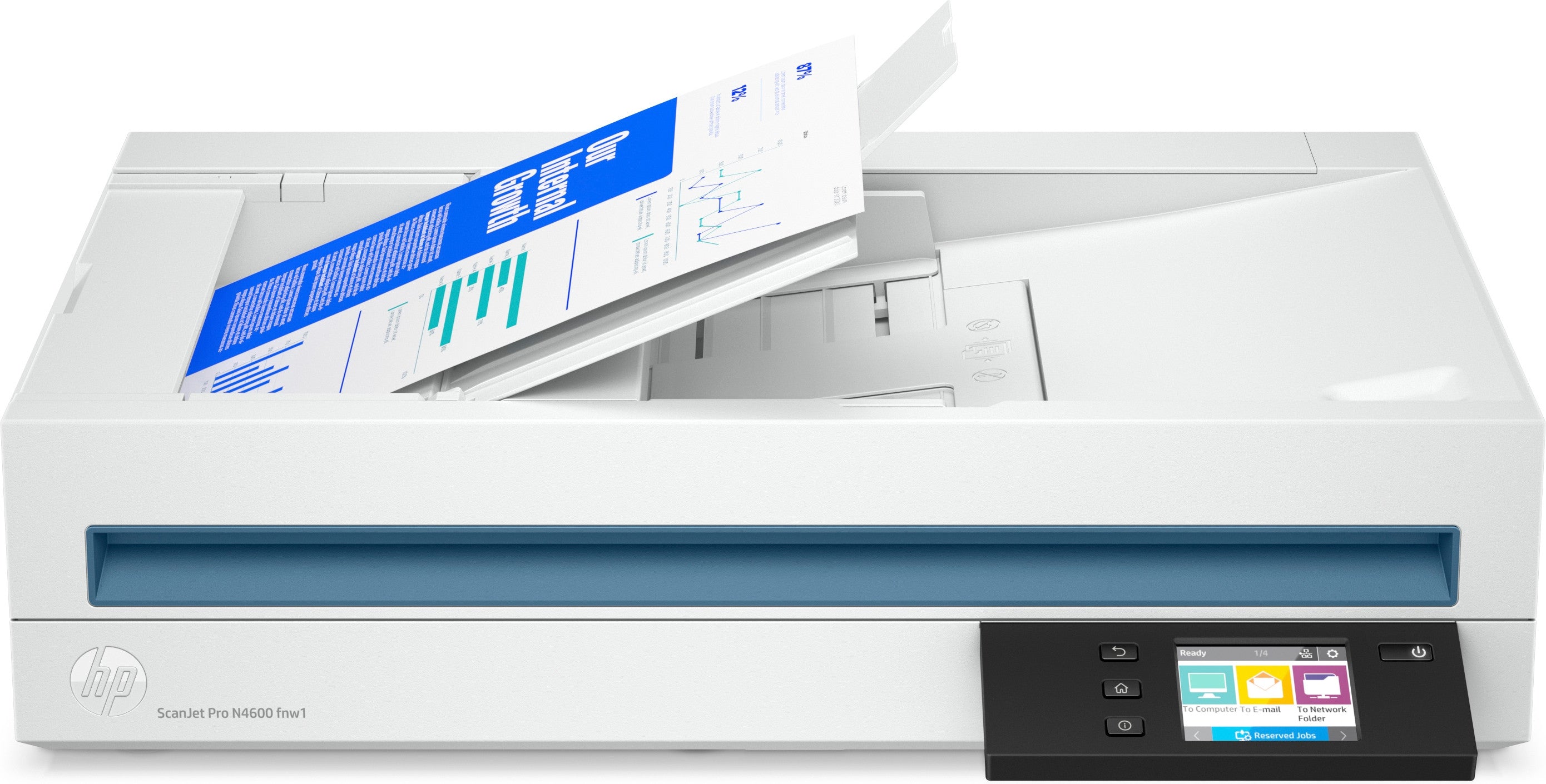 HP Scanjet Pro N4600 fnw1 Flachbett- & ADF-Scanner 1200 x 1200 DPI A5 Weiß
