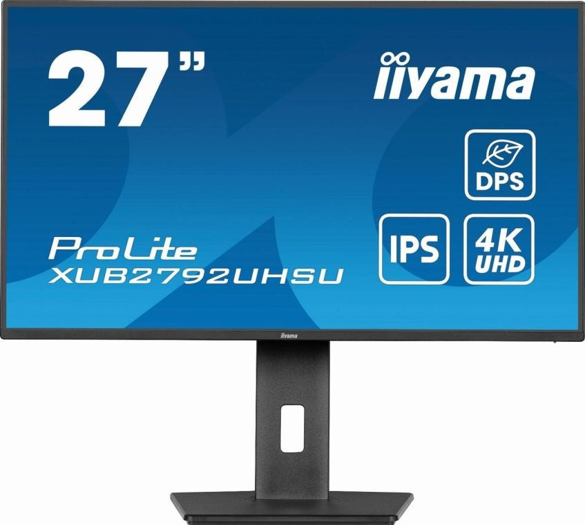 iiyama ProLite Ultraflacher 27" (68.5 cm) Monitor mit 4K-Auflösung, IPS-Panel-Technologie, Dynamische Energieeinsparung (DPS) und einem höhenverstellbaren Standfuß