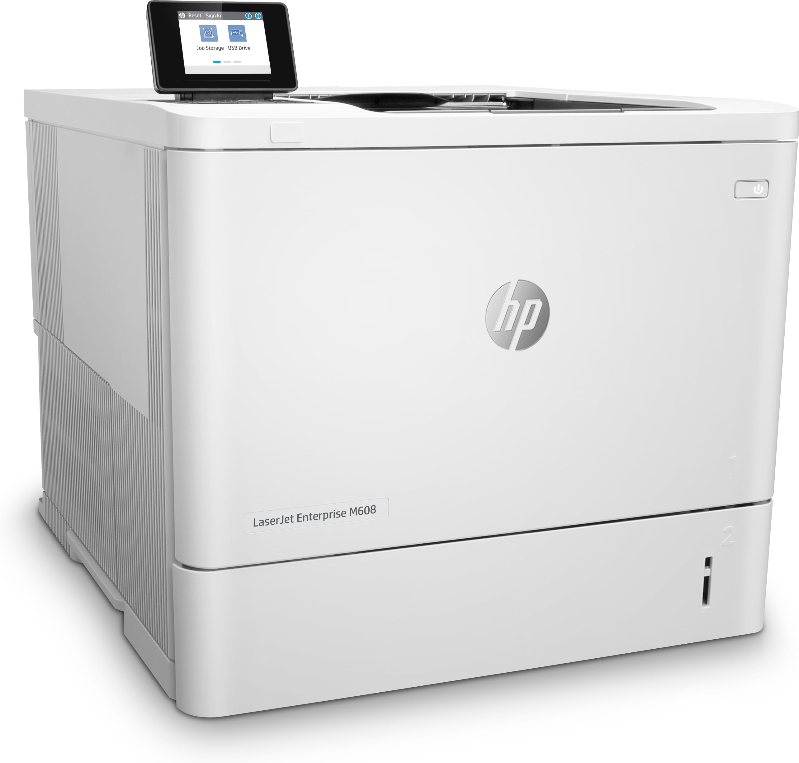HP LaserJet Enterprise M608n, Schwarzweiß, Drucker für Kleine & mittelständische Unternehmen, Drucken, Wireless; Speicherkarten-Steckplatz; Optionale Heftung; JetIntelligence Tonerkartusche