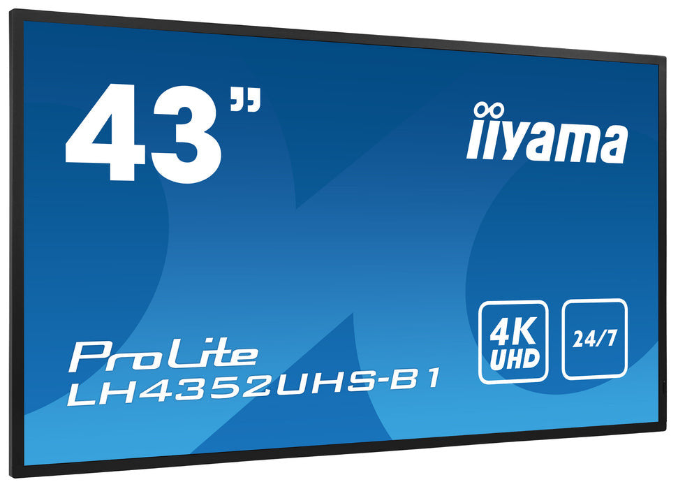 iiyama Ein 42.5" (108 cm) professionelles Digital Signage Display mit 4K UHD-Auflösung, 24/7 Betriebszeit, Android OS, FailOver-Funktion und einem Intel® SDM-Slot