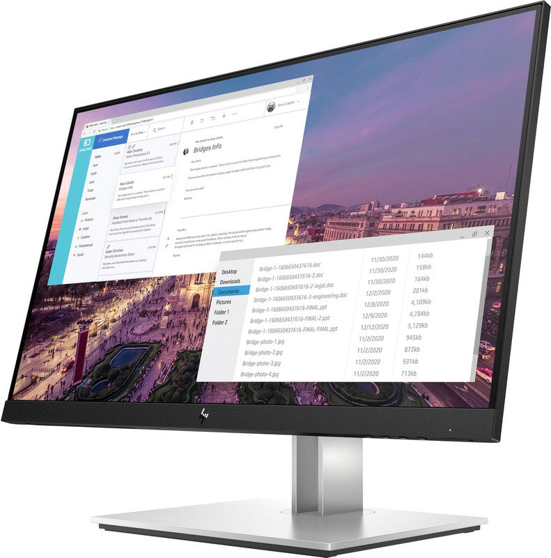 HP E-Series E23 G4 FHD Monitor Computerbildschirm 58,4 cm (23") 1920 x 1080 Pixel Full HD LCD Schwarz, Silber 9VF96AA#ABB