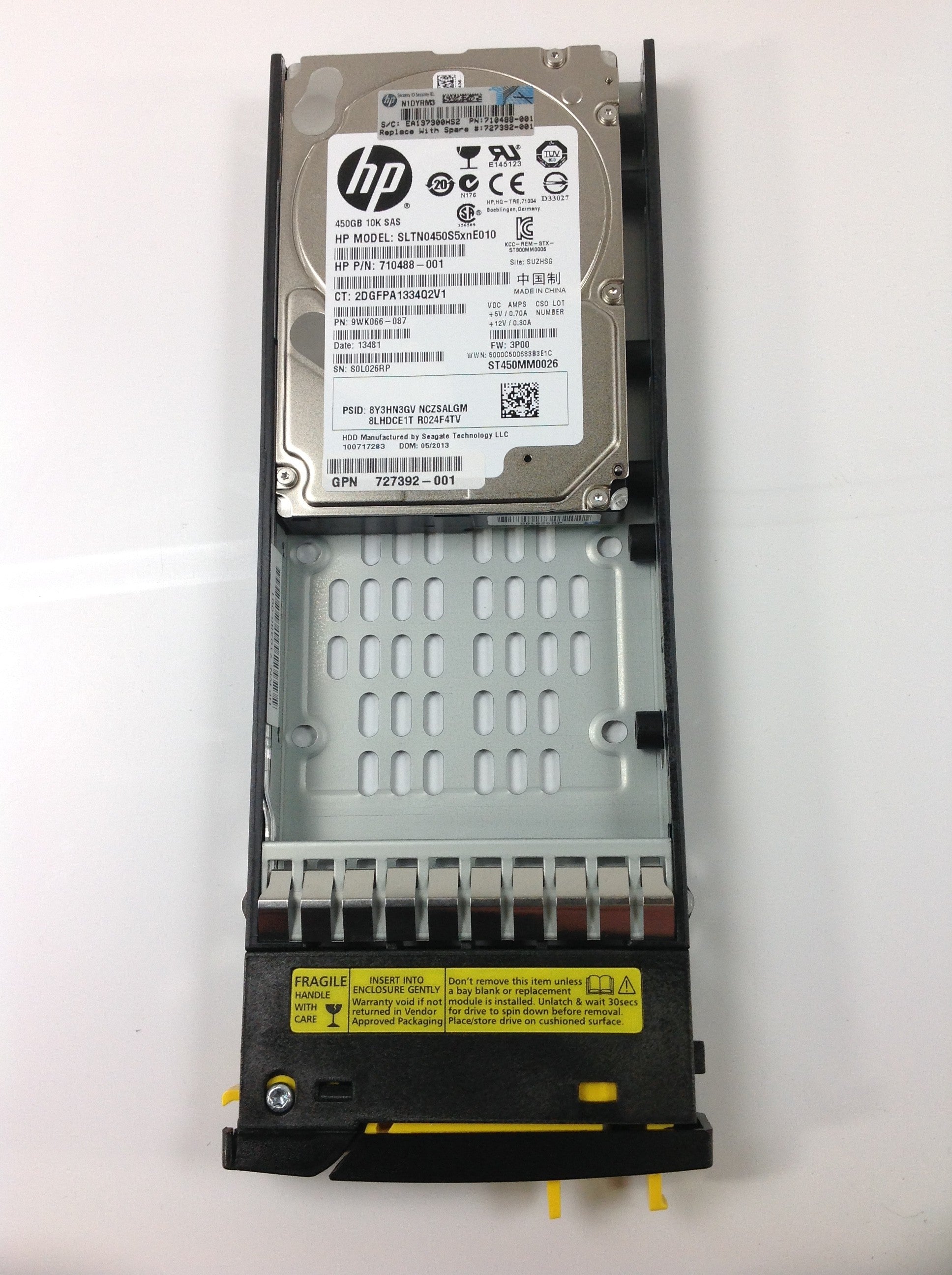 HP Festplatte SS7000 450 GB 10K SFF-Verschlüsselung sas-s 727392-001 