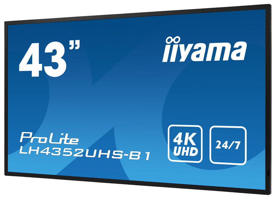 iiyama Ein 42.5" (108 cm) professionelles Digital Signage Display mit 4K UHD-Auflösung, 24/7 Betriebszeit, Android OS, FailOver-Funktion und einem Intel® SDM-Slot