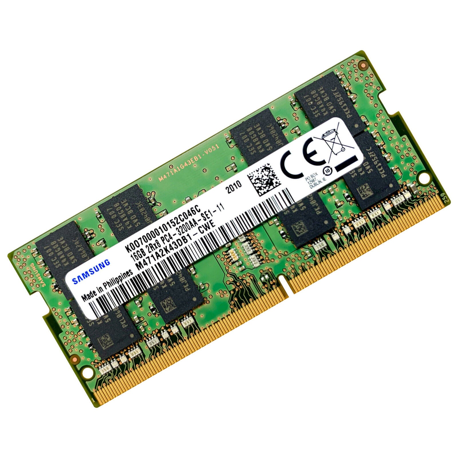 SAMSUNG SODIMM 16 GB DDR4 3200 MHz PC4-25600 1,2 V 2RX8 260-PIN M471A2K43DB1-CWE 