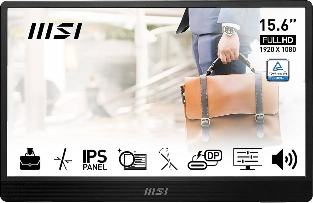 MSI PRO MP161 E2 15,6" Full HD Tragbarer USB-C Monitor