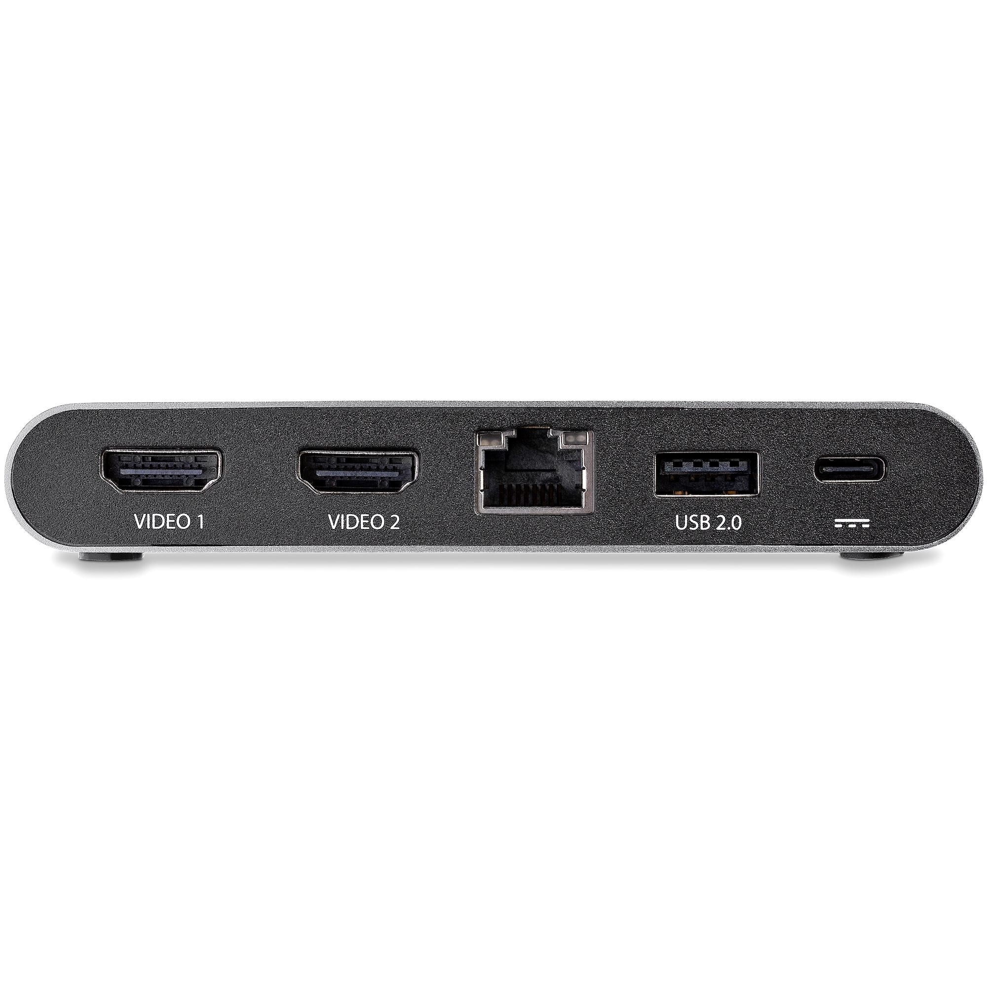 StarTech.com USB-C Dock - 4K Dual Monitor HDMI Display - Mini-Laptop-Dockingstation - 100 W Power Delivery Passthrough - GbE, 2-Port USB-A Hub - USB Type-C Multiport Adapter - 1 m Kabel