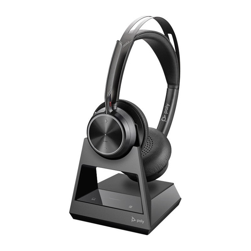 POLY Voyager Focus 2 Office Kopfhörer Verkabelt & Kabellos Kopfband Büro/Callcenter USB Typ-A Bluetooth Ladestation Schwarz