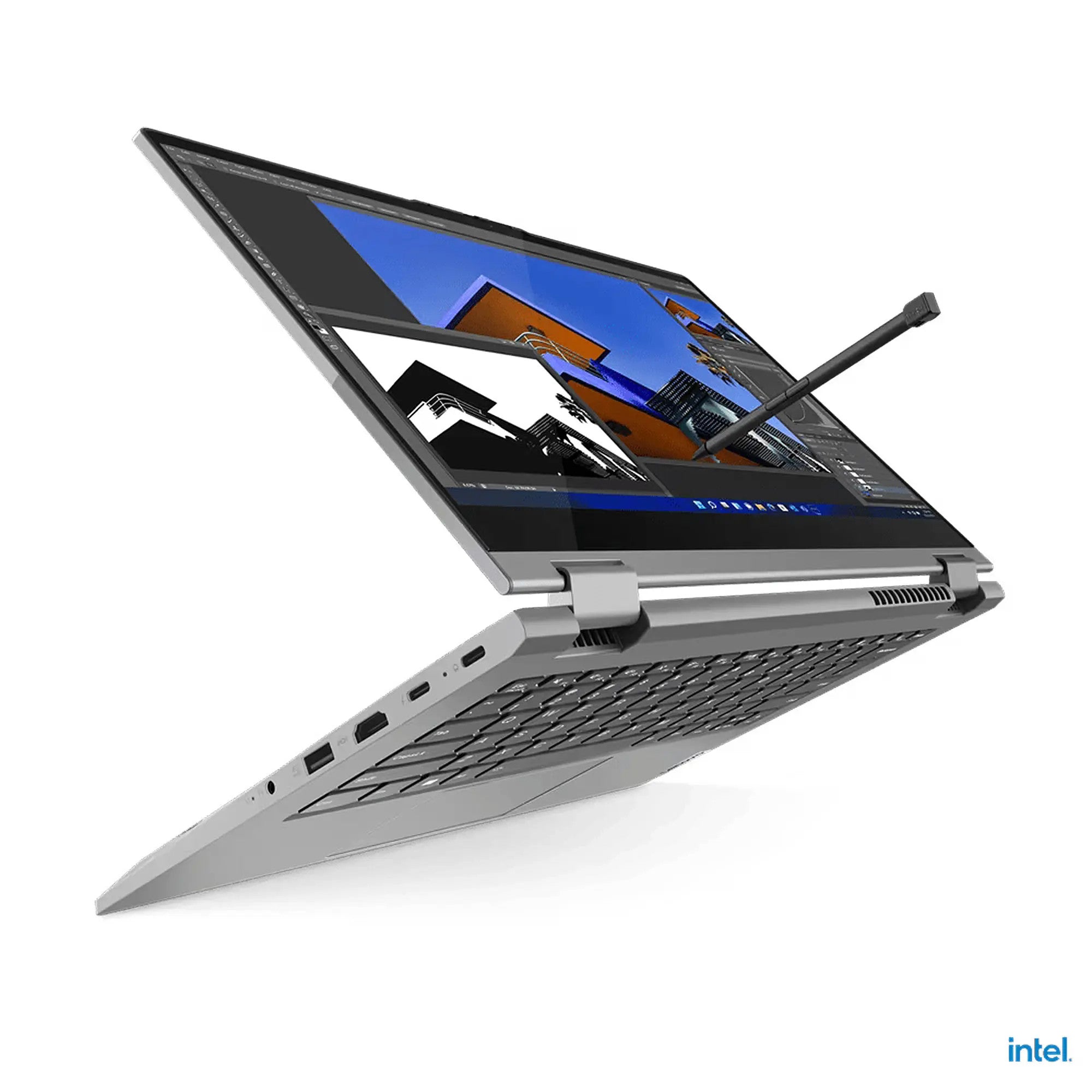 Lenovo ThinkBook 14s Yoga G3 IRU Intel® Core™ i5 i5-1335U Hybrid (2-in-1) 35,6 cm (14") Touchscreen Full HD 16 GB DDR4-SDRAM 512 GB SSD Wi-Fi 6 (802.11ax) Windows 11 Pro Französisch Grau