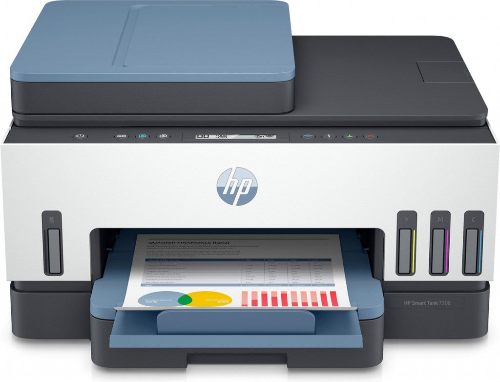 HP Smart Tank 7306 Drahtloser All-in-One Farb-Drucker, Duplexdruck; Kopierer, Scanner