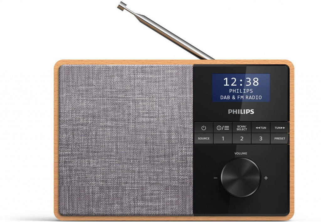 Philips TAR5505/10 Radio Tragbar Digital Schwarz, Grau, Holz