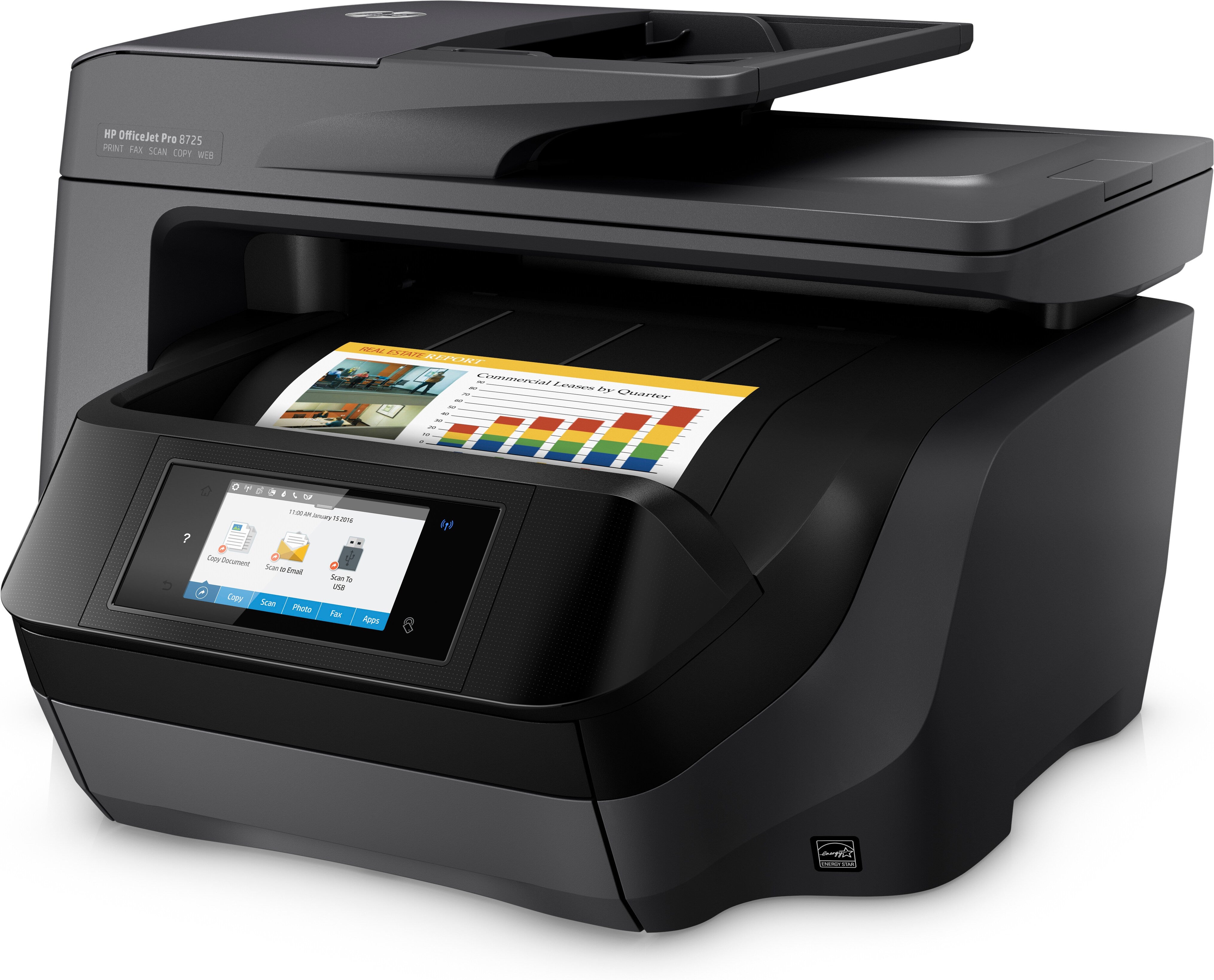 HP OfficeJet Pro 8725 All-in-One printer Thermal Inkjet A4 4800 x 1200 DPI 24 Seiten pro Minute WLAN M9L80A