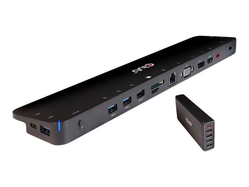 CLUB3D USB Type C 3.2 Gen1 Triple Display Dynamic PD Charging Dock 100W PD Power charger