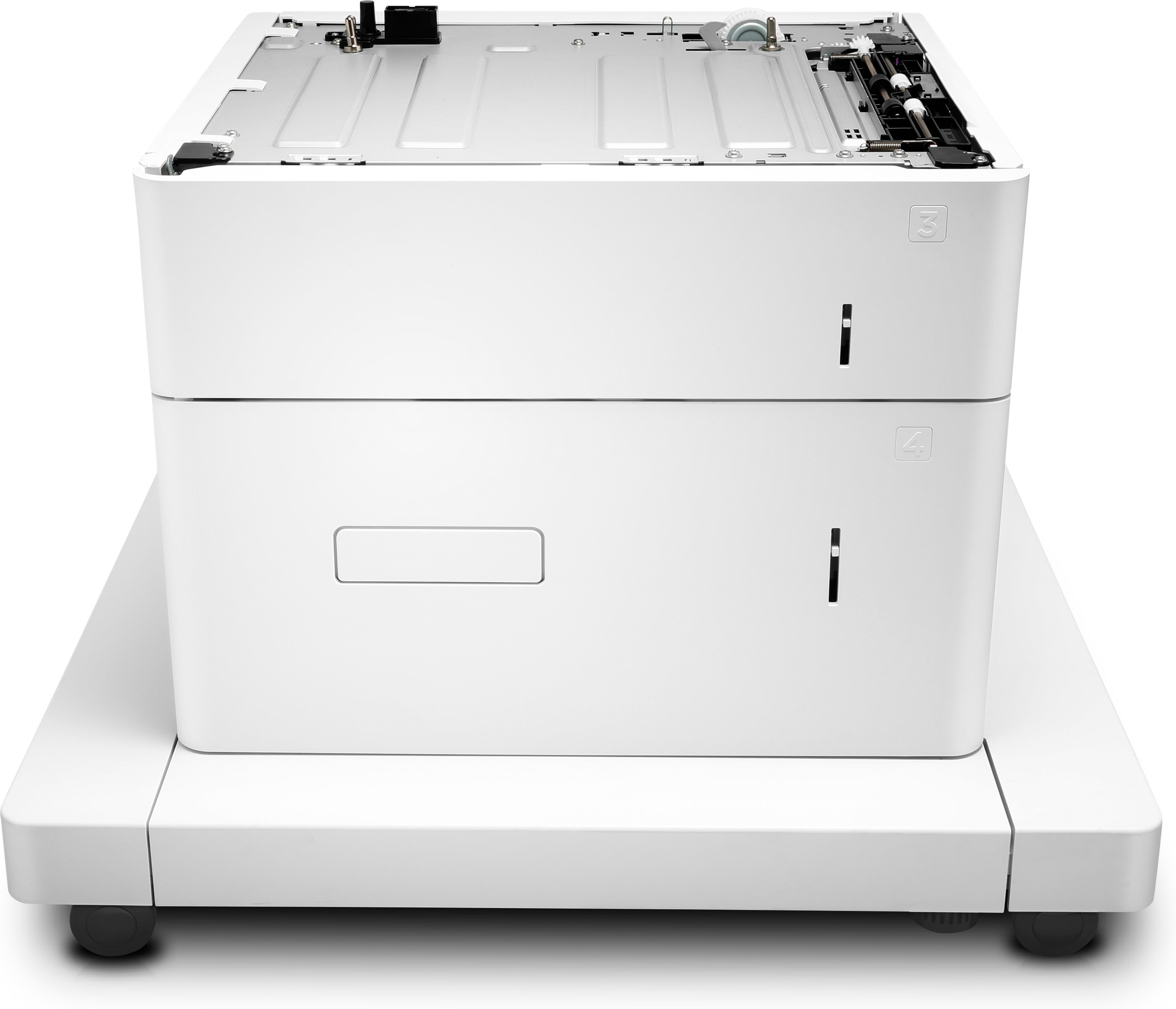 HP LaserJet 1x550-Blatt und 2000-Blatt-Zuführung mit hoher Kapazität und Unterstand