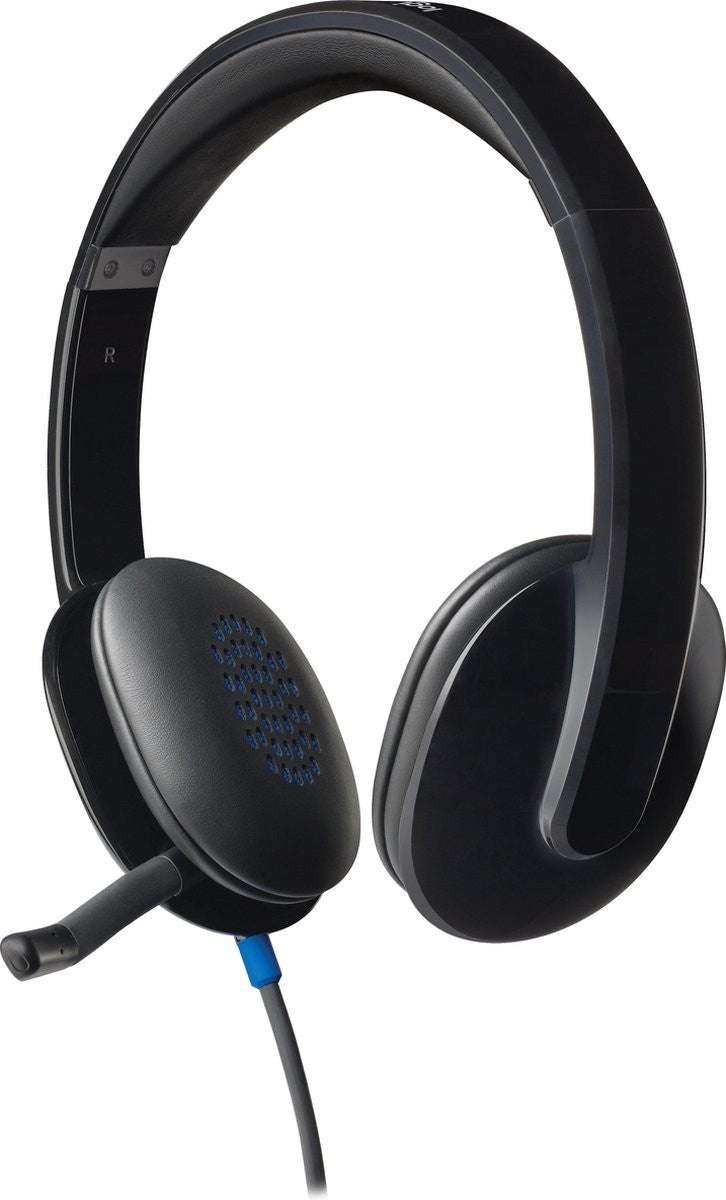 Logitech H540 USB Computer Headset Met high-definition geluid en knoppen op het oorstuk