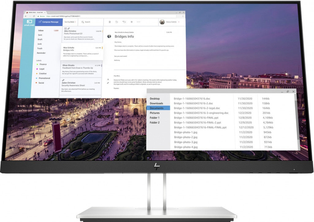 HP E-Serie E23 G4 FHD Monitor Computer Monitor 58,4 cm (23 ") 1920 x 1080 Pixel Full HD LCD Schwarz, Silber