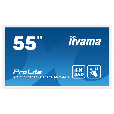 IIYAMA 55" PCAP weiß, blendfrei, rahmenlos, 15 TF5539UHSC-W1AG
