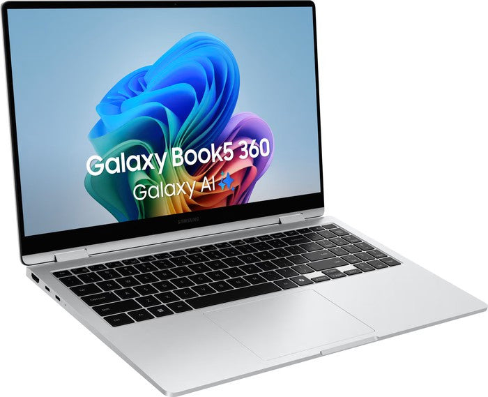 Samsung Galaxy Book5 360 Intel Core Ultra 5 226V Hybrid (2-in-1) 39,6 cm (15.6") Touchscreen Full HD 16 GB LPDDR5x-SDRAM 512 GB SSD Wi-Fi 7 (802.11be) Windows 11 Home Silber NP750QHA-KB3NL