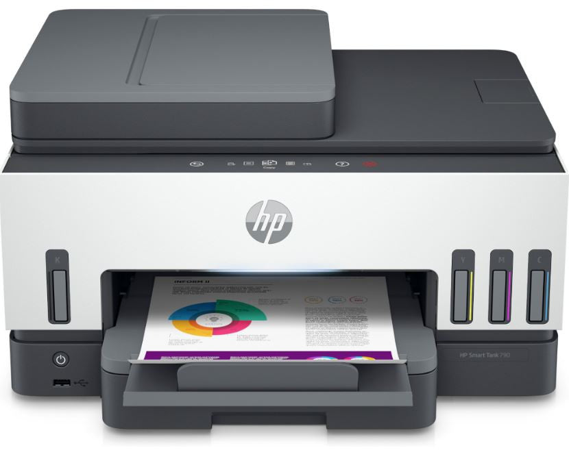 HP Smart Tank 790 All-in-One, Color, Drucker für Home and home office, Drucken, Kopieren, Scannen, Faxen, ADF und Wireless, Automatische Dokumentenzuführung (35 Blatt); Scannen an PDF; Beidseitiger Druck 4WF66A#BHG