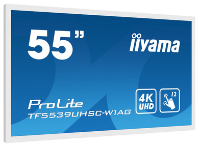 IIYAMA 55" PCAP weiß, blendfrei, rahmenlos, 15 TF5539UHSC-W1AG