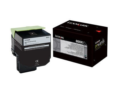 LEXMARK 800X1 SCHWARZ Tonerkartusche mit extra hoher Kapazität 80C0X10 - Compridis