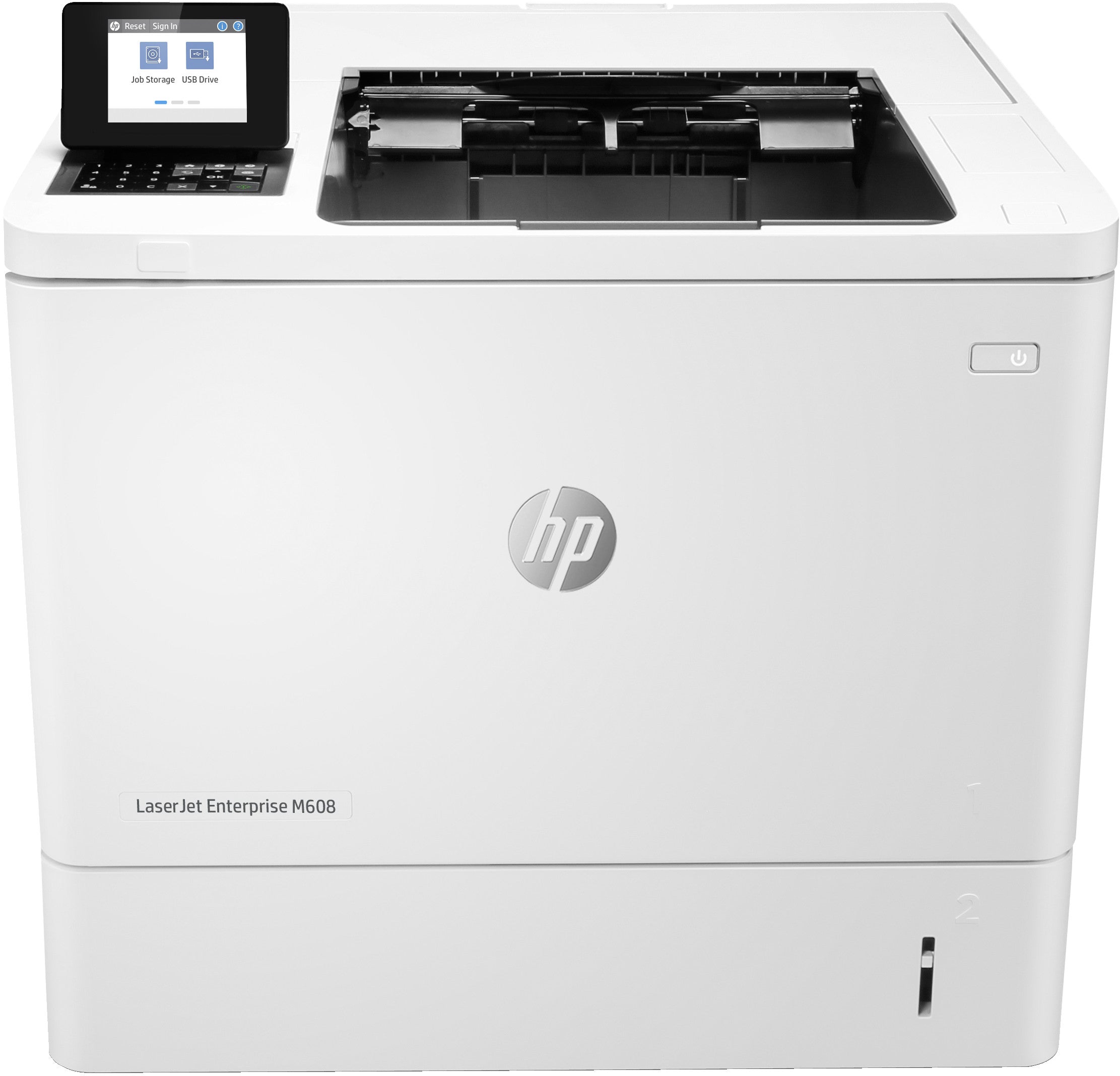 HP LaserJet Enterprise M608n, Schwarzweiß, Drucker für Kleine & mittelständische Unternehmen, Drucken, Wireless; Speicherkarten-Steckplatz; Optionale Heftung; JetIntelligence Tonerkartusche