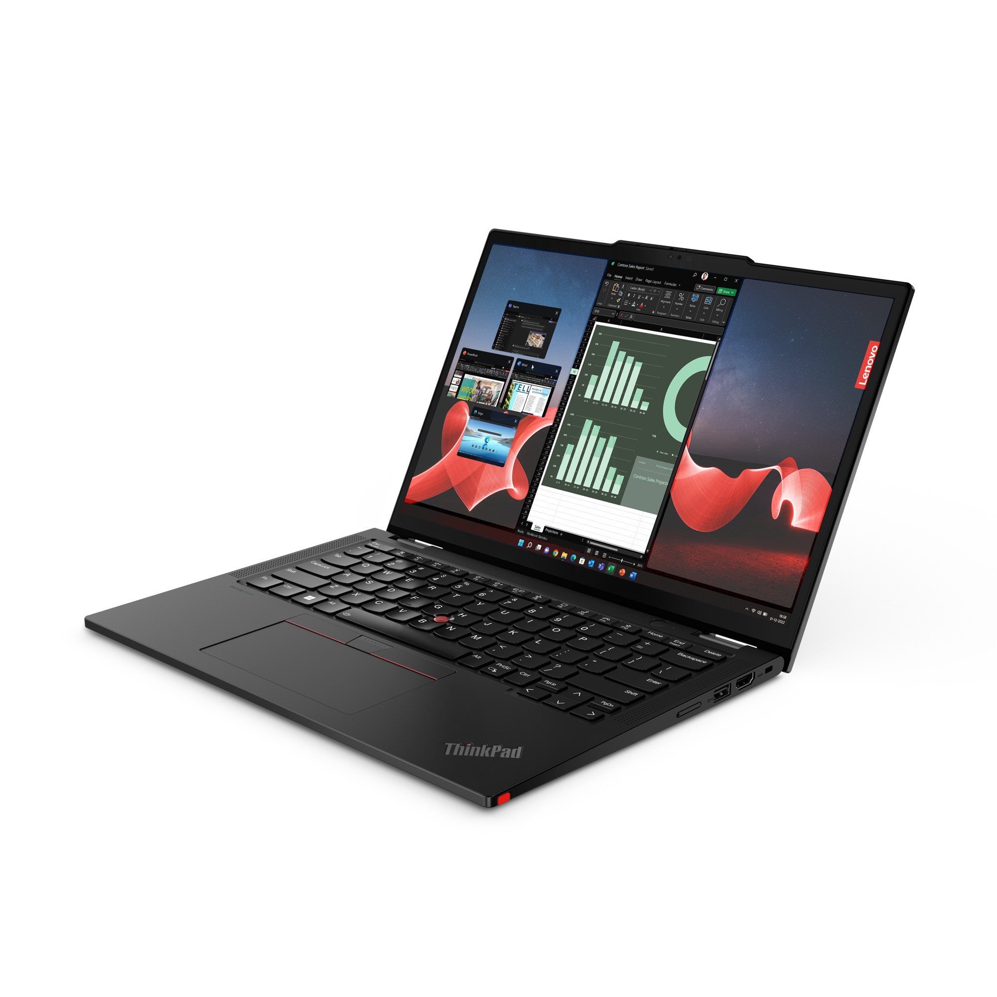 Lenovo ThinkPad X13 Yoga Gen 4 Intel® Core™ i5 i5-1335U Hybrid (2-in-1) 33,8 cm (13.3") Touchscreen WUXGA 16 GB LPDDR5-SDRAM 256 GB SSD Wi-Fi 6E (802.11ax) Windows 11 Pro UK Englisch Schwarz
