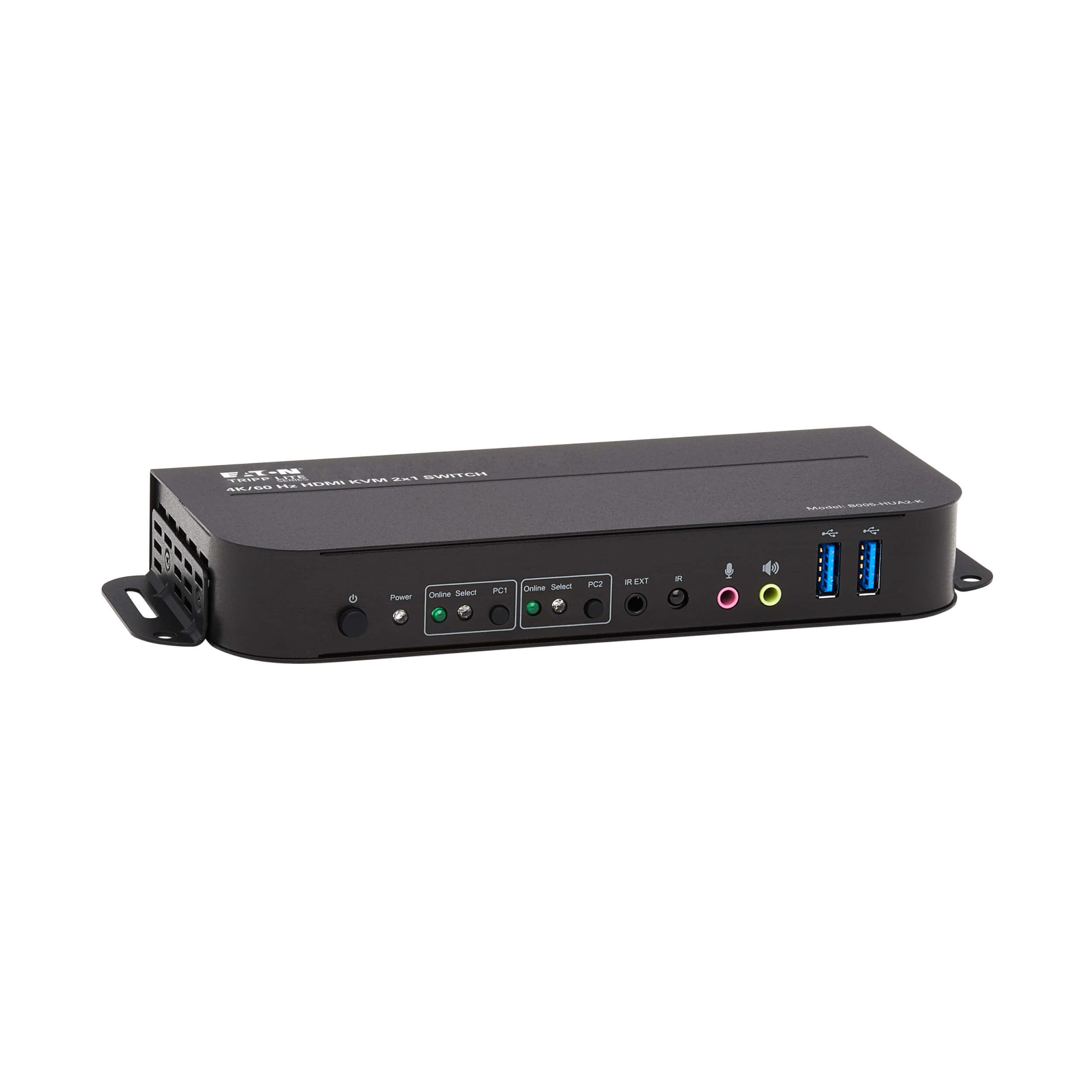 Tripp Lite B005-HUA2-K HDMI/USB KVM-Switch mit 2 Anschlüssen - 4K 60 Hz, HDR, HDCP 2.2, IR, DP 1.4, USB-Freigabe, USB 3.0-Kabel
