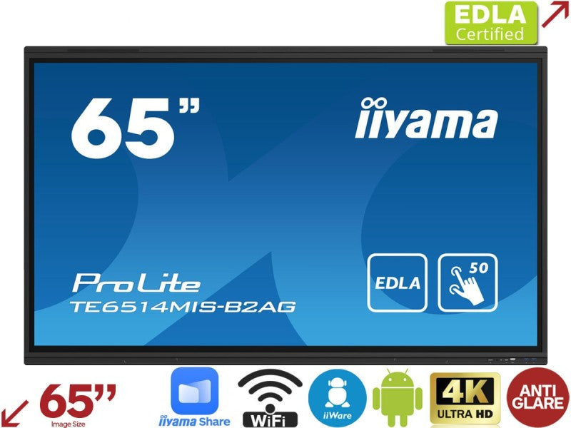iiyama Ein 65" (163.9﻿cm) interaktives und Google EDLA-zertifiziertes Display für eine nahtlose Integration und Zusammenarbeit in Bildungs- und Unternehmensbereichen