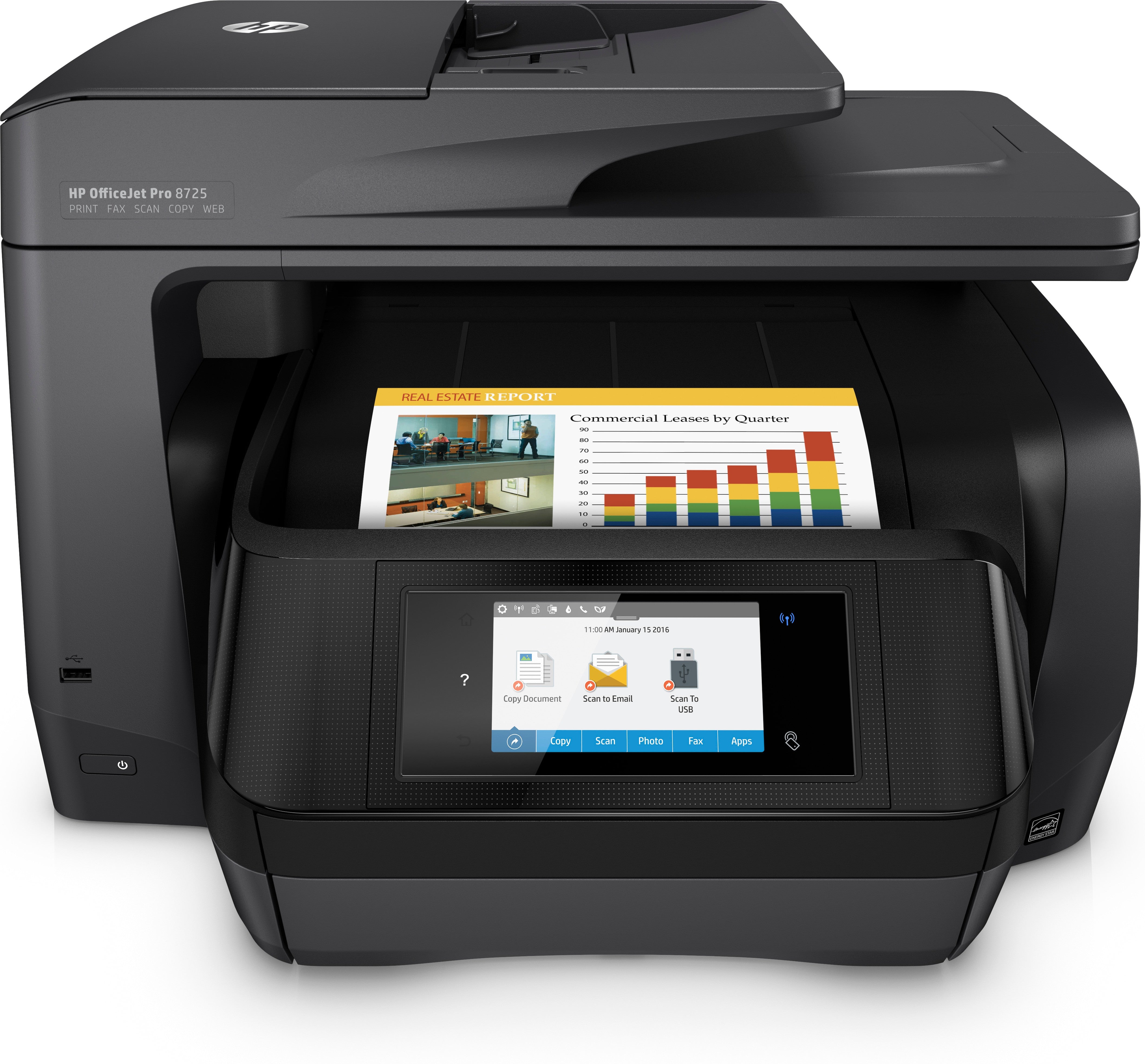 HP OfficeJet Pro 8725 All-in-One printer Thermal Inkjet A4 4800 x 1200 DPI 24 Seiten pro Minute WLAN M9L80A