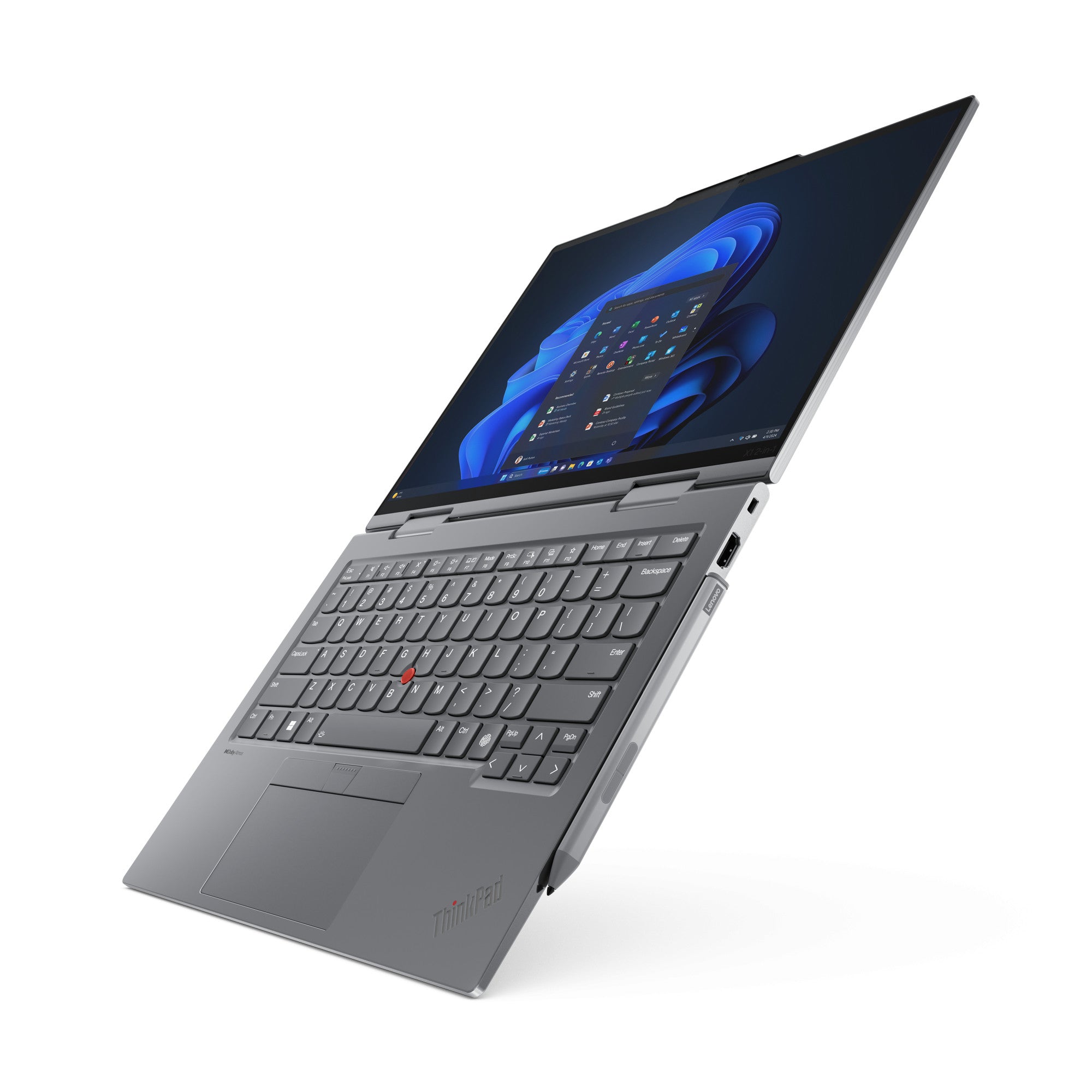 Lenovo ThinkPad X1 2-in-1 Gen 9 Intel Core Ultra 7 155U Hybrid (2-in-1) 35,6 cm (14") Touchscreen WUXGA 32 GB LPDDR5x-SDRAM 1 TB SSD Wi-Fi 6E (802.11ax) Windows 11 Pro UK Englisch Grau