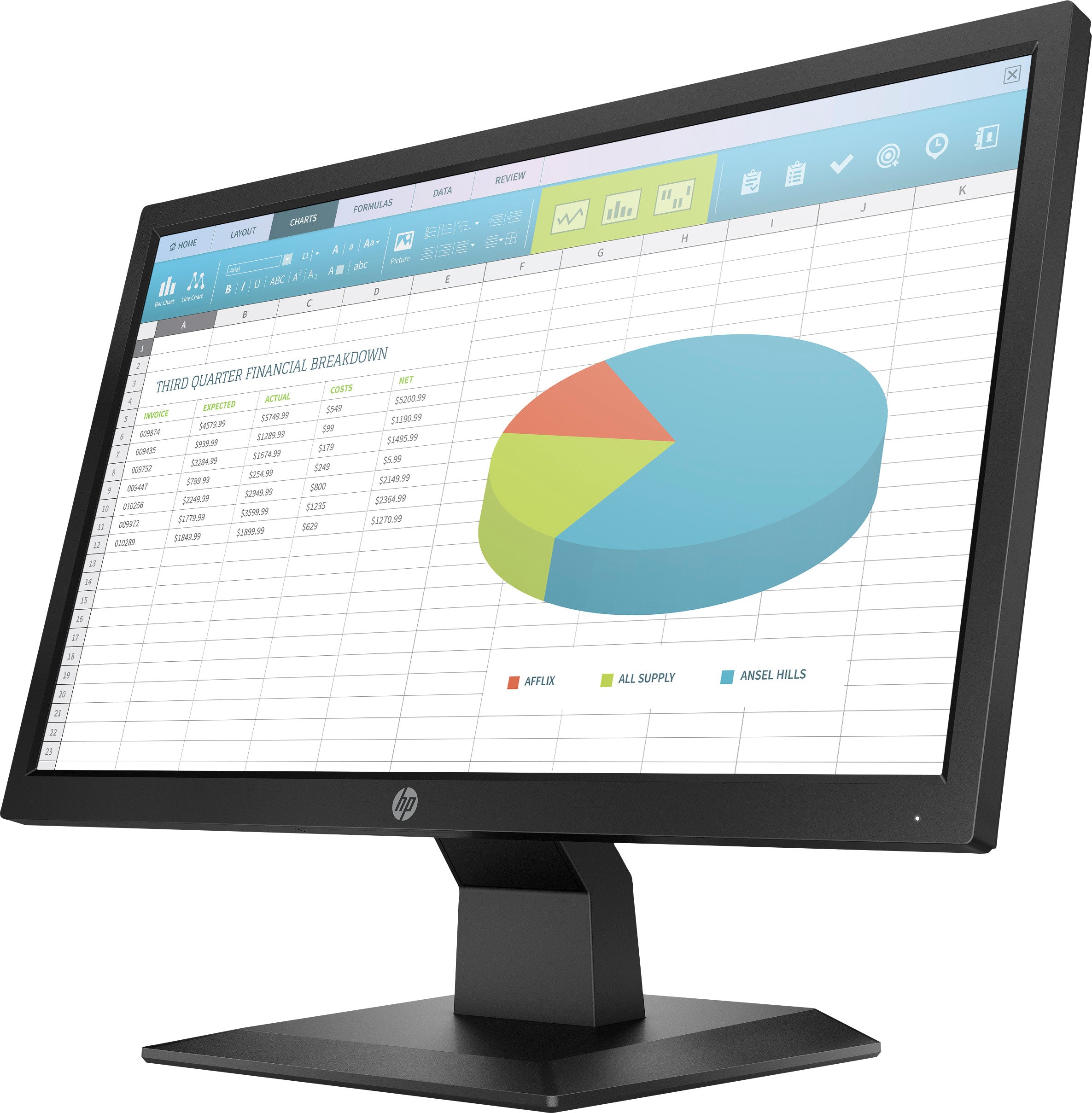 HP P204 Computerbildschirm 49,5 cm (19.5") 1600 x 900 Pixel HD+ LED Schwarz