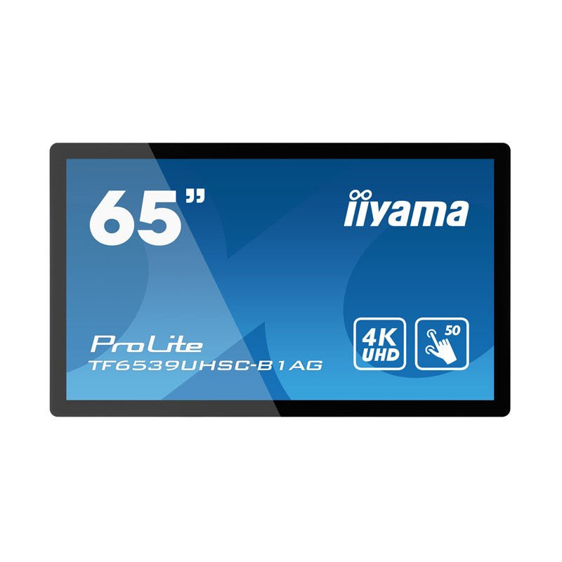 iiyama TF6539UHSC-B1AG Interaktiver Flachbildschirm 165,1 cm (65 Zoll) LCD 500 cd/m² 4K Ultra HD Schwarz Touchscreen