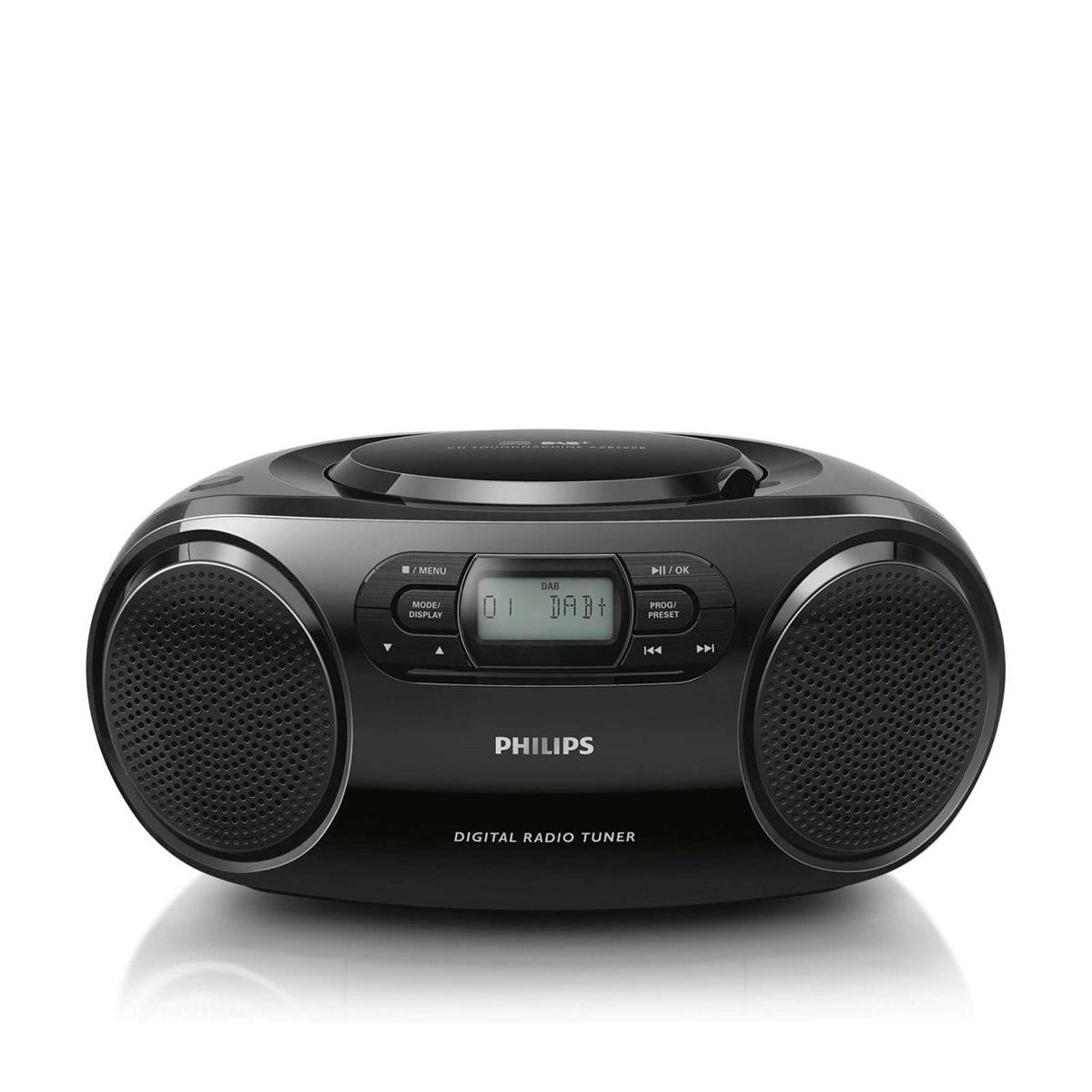 PHILIPS Draagbare Soundmachine met dab+ Radio/CD-speler zwart AZB500/12 - Compridis
