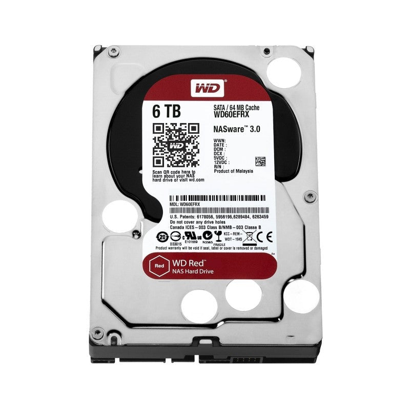 Western Digital Red interne harde schijf 6 TB 5400 RPM 64 MB 3.5" SATA III WD60EFRX - Compridis