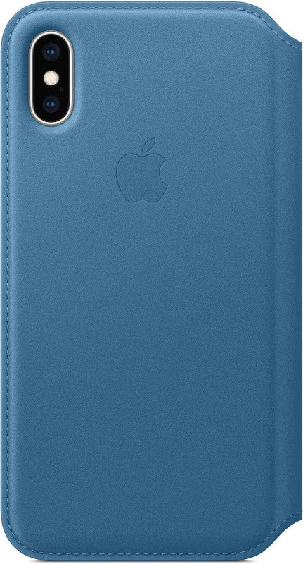 APPLE iPhone XS Leder Folio Hülle blau MRX02ZM/A